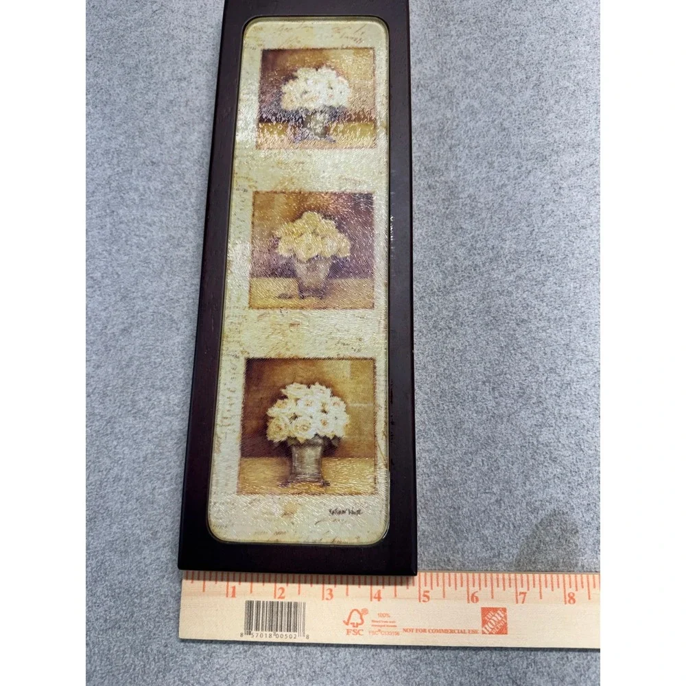 Decorative Wooden Wall Plaque Cutting Board Floral Still Life Kitchen Decor 19